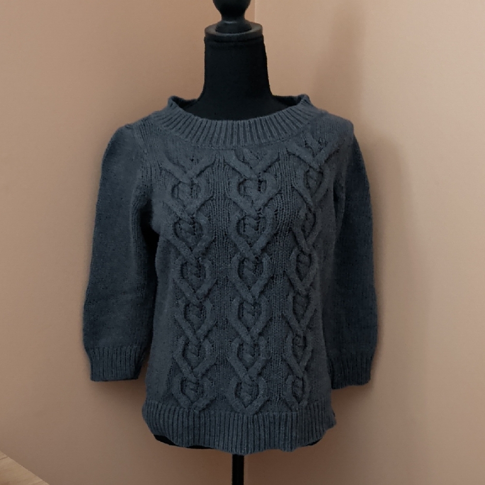 Talbots Charcoal Cable Knit Sweater